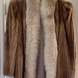 Mink Jacket with Fox Collar - Small - Vintage